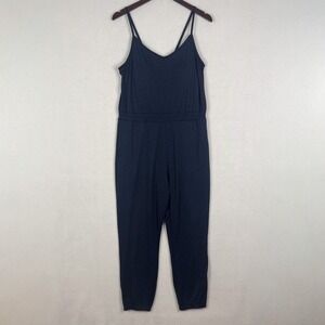 Vuori Sz Large Navy Lux Jogger Jumpsuit Blue Built in Bra Athleisure Minimalist